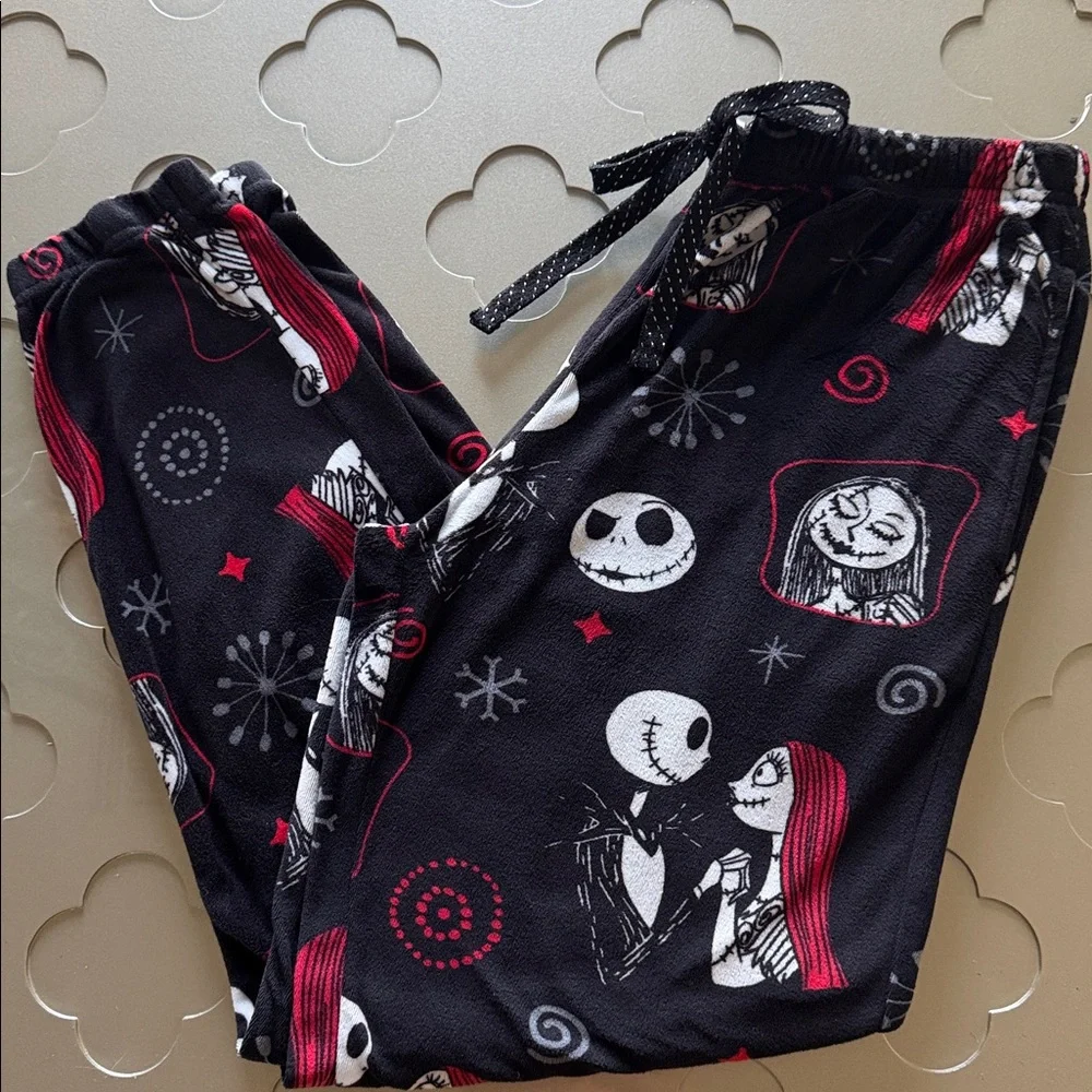 DISNEY THE NIGHTMARE BEFORE CHRISTMAS Cozy Fleece Joggers Pajama Pant Womens S - Picture 12 of 15